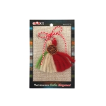 Мартеница от Вълна с Декоративно Цвете и Пискюли 10 бр.