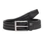 Елегантен мъжки колан в черен цвят - Italian belts - 105 см