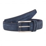 Мъжки изчистен колан в син цвят - Italian belts - 120 см