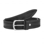 Мъжки колан в черен цвят - Italian belts -110 см