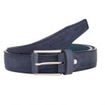 Мъжки класически колан в син цвят - Italian belts -105 см