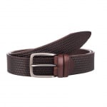 Кафяв колан с интересен дизайн - Italian belts - 110 см