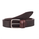 Кафяв колан с интересен дизайн - Italian belts - 125 см