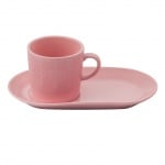 Розова чаша с десертна чиния