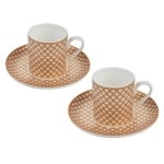 Порцеланов комплект за еспресо 2 чаши + 2 чинийки Лилия