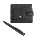 Мъжки комплект химикалка и портфейл Auto Set с логото на BMW