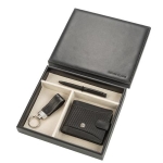 Мъжки комплект химикалка, портфейл и ключодържател Auto Set с логото на Volkswagen