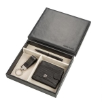 Мъжки комплект химикалка, портфейл и ключодържател Auto Set с логото на Volvo