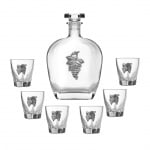 Сет бутилка + 6 чаши за ракия