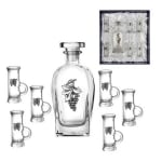 Сет бутилка + 6 чаши за ракия грозд