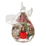 Коледен свещник - стъклен ангел