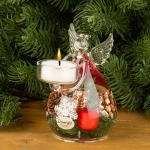 Коледен свещник - стъклен ангел