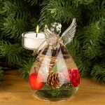 Коледен свещник - стъклен ангел