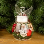 Коледен свещник - стъклен ангел