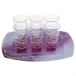 Violet Oazis поднос с 6 чаши за вода