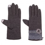 Тъмно сиви ръкавици с дантела - PIERRE CARDIN