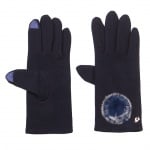 Тъмно сини ръкавици с пухче - PIERRE CARDIN
