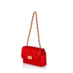 Дамска чанта червена, естествена кожа PIERRE CARDIN
