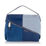 Дамска синя чанта от естествена кожа- Perla