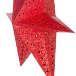 Коледна звезда абажур червен