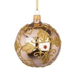 Коледна топка със златна декорация