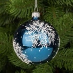 Стъклена синя топка със снежинка