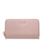 Дамско портмоне с двоен цип цвят   Сафиано Блестящо Розово ROSSI
