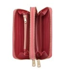 Дамско портмоне с двоен цип цвят Розова Роза Шагрен ROSSI