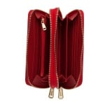 Дамско портмоне с двоен цип цвят Червено Шагрен ROSSI