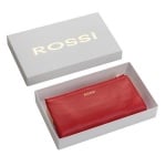 Дамско портмоне цвят Наситено червено със златен обков - ROSSI