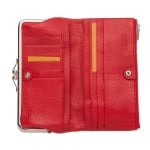 Дамско портмоне цвят Наситено червено със сребърен обков - ROSSI