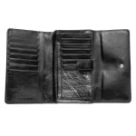 Дамско портмоне черно с гладка кожа - ROSSI