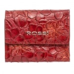 Дамско портмоне цвят червен с цветя - ROSSI