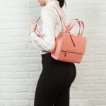 Дамска стилна чанта в маслено розово - ROSSI