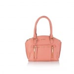Дамска чанта с украсителни ципове в розово - ROSSI