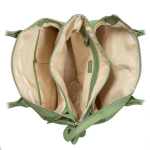 Дамска чанта цвят зелено крем - Rossi