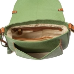 Дамска чанта цвят зелено крем - Rossi