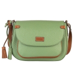 Дамска чанта цвят зелено крем - Rossi