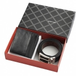 Мъжки комплект портфейл и колан Silver Flame - 115 см