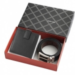 Мъжки комплект портфейл и колан Silver Flame - 110 см