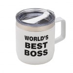 Термо чаша WORLD'S BEST BOSS - бяла