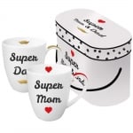 Комплект порцеланови чаши PPD, Super Mom & Dad, 2 бр.