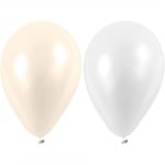 Балони кръгли, ф23 cm, 10 бр., бял/перла