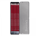 Комплект графитни моливи CLEOS FineArtGraphite, 6 бр., 2H, HB, 2B, 4B, 6B, 8B