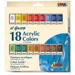 Комплект акрилни бои el Greco, 12 ml, 18 цвята