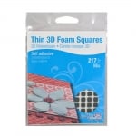 3D двойнолепящи квадратчета 1 mm, 11x12/6.3x6.3 mm, 217 бр., черни