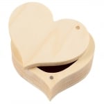 Дървена кутия, Сърце, 9 x 4 cm, натурална