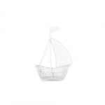 Декоративна фигурка Лодка, 4 х 3 х 7 cm, метал, бял