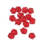 Декоративни перли, Розички, 18 mm, 15 бр, червени