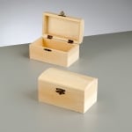 Дървена кутия, закръглен капак, 13,8 x 8 x 7,5 cm, натурална